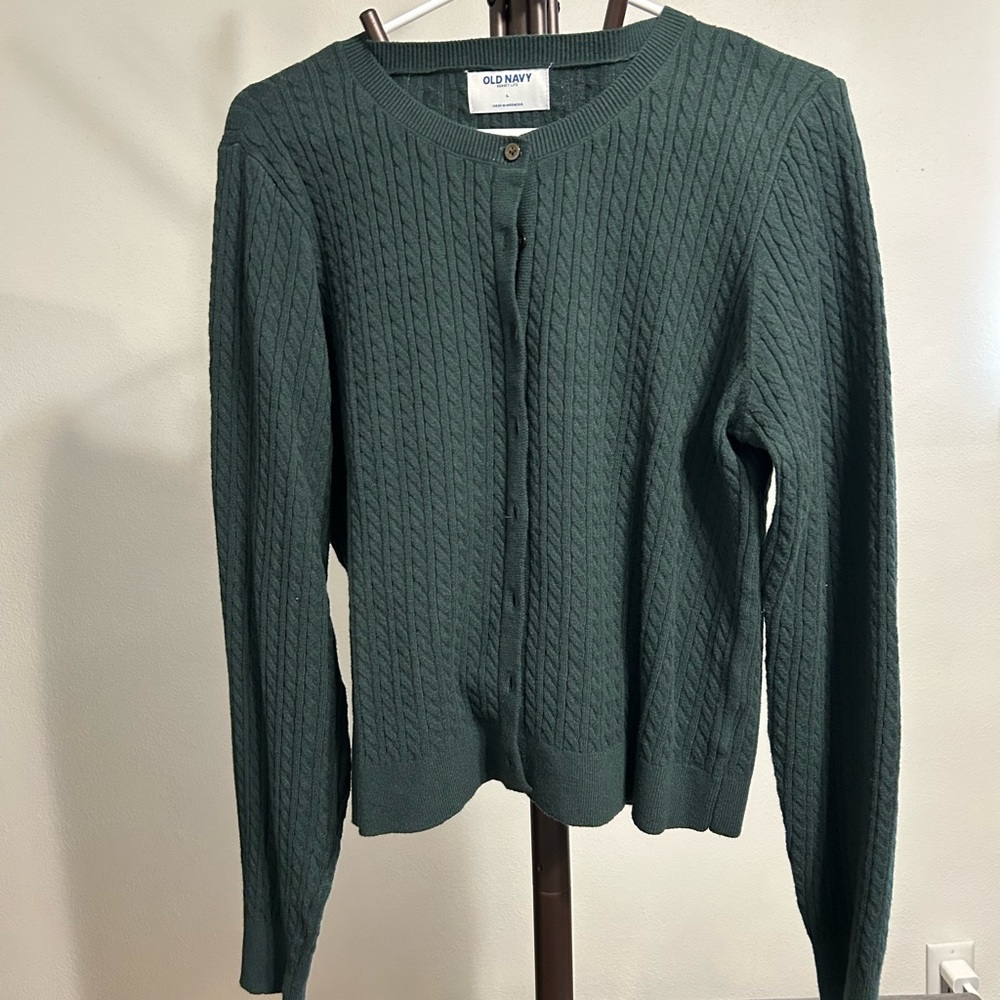 Old Navy Green Cardigan Sweater